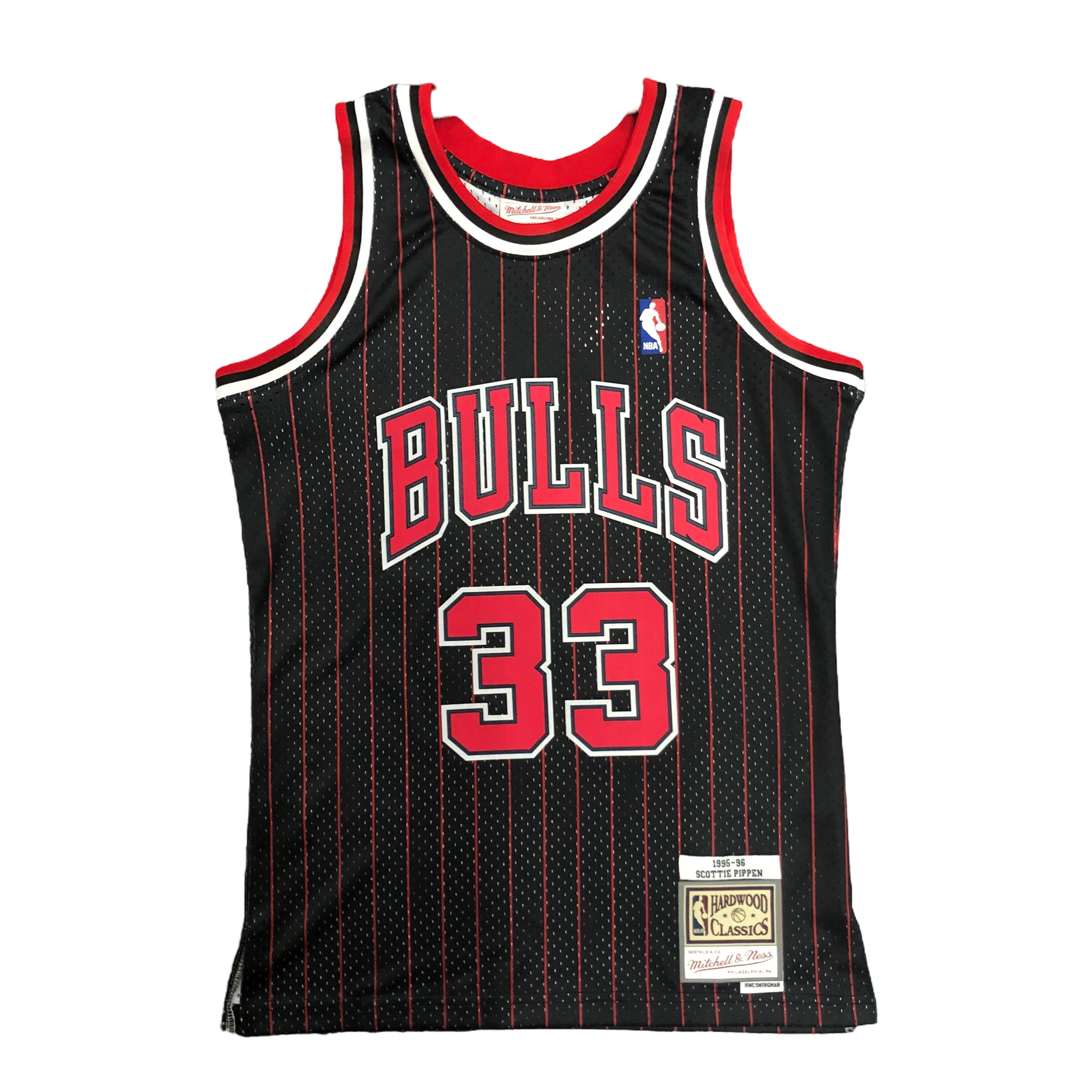 1995-96 Chicago Bulls (Scottie Pippen) Black Striped Classics Jersey