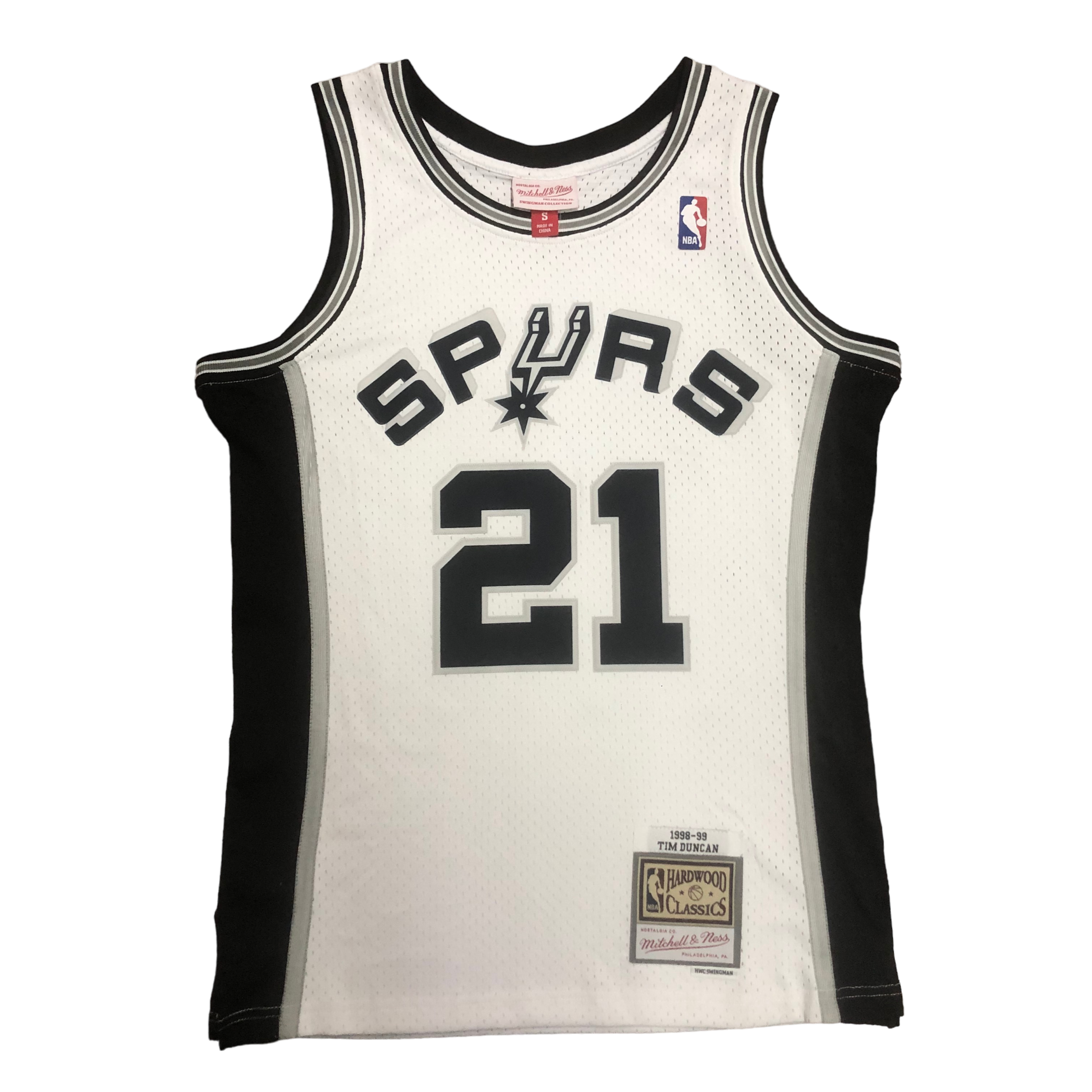 1998-99 San Antonio Spurs (Tim Duncan) White Classics Jersey