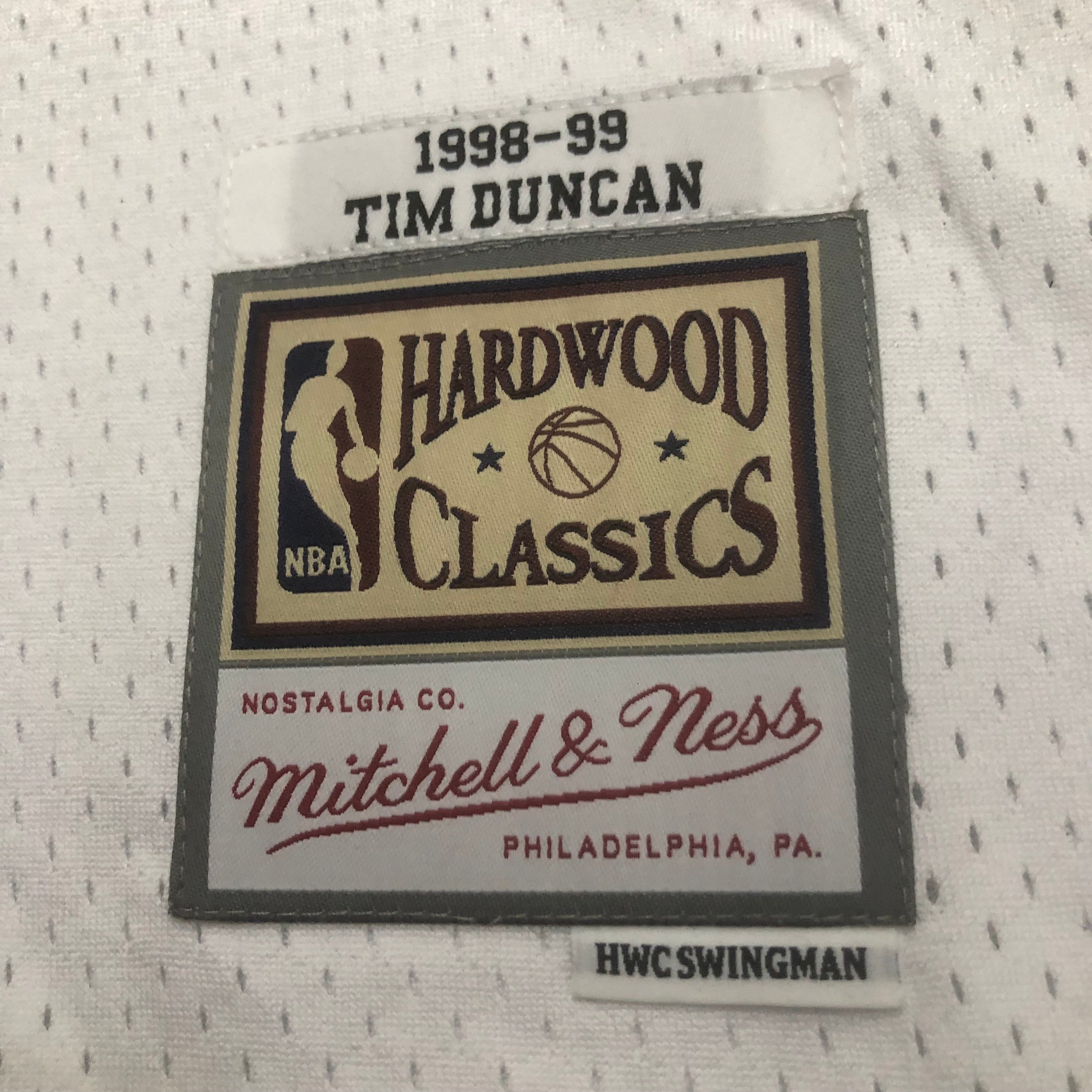 1998-99 San Antonio Spurs (Tim Duncan) White Classics Jersey