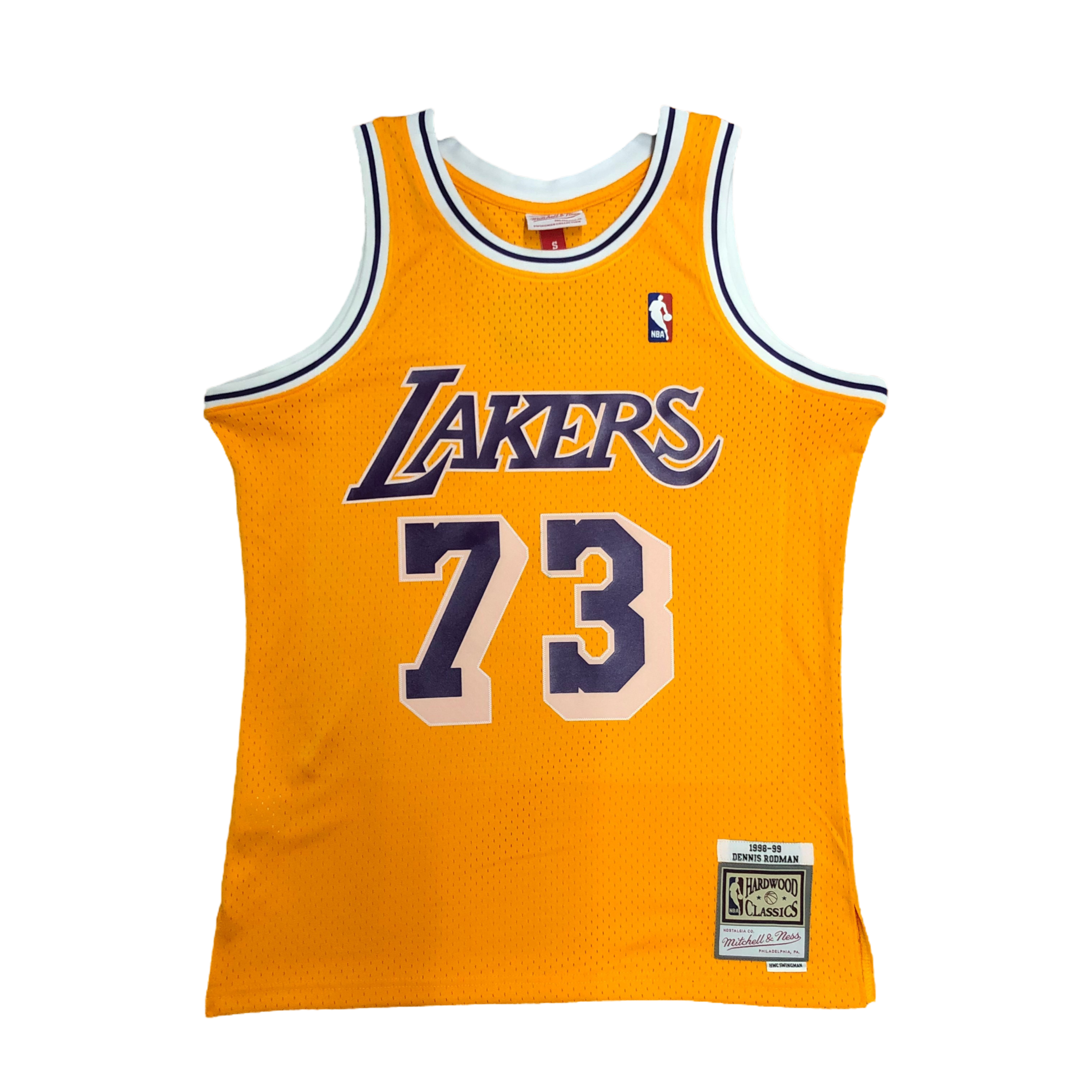 1998-99 Los Angeles Lakers (Dennis Rodman) Yellow Classics Jersey