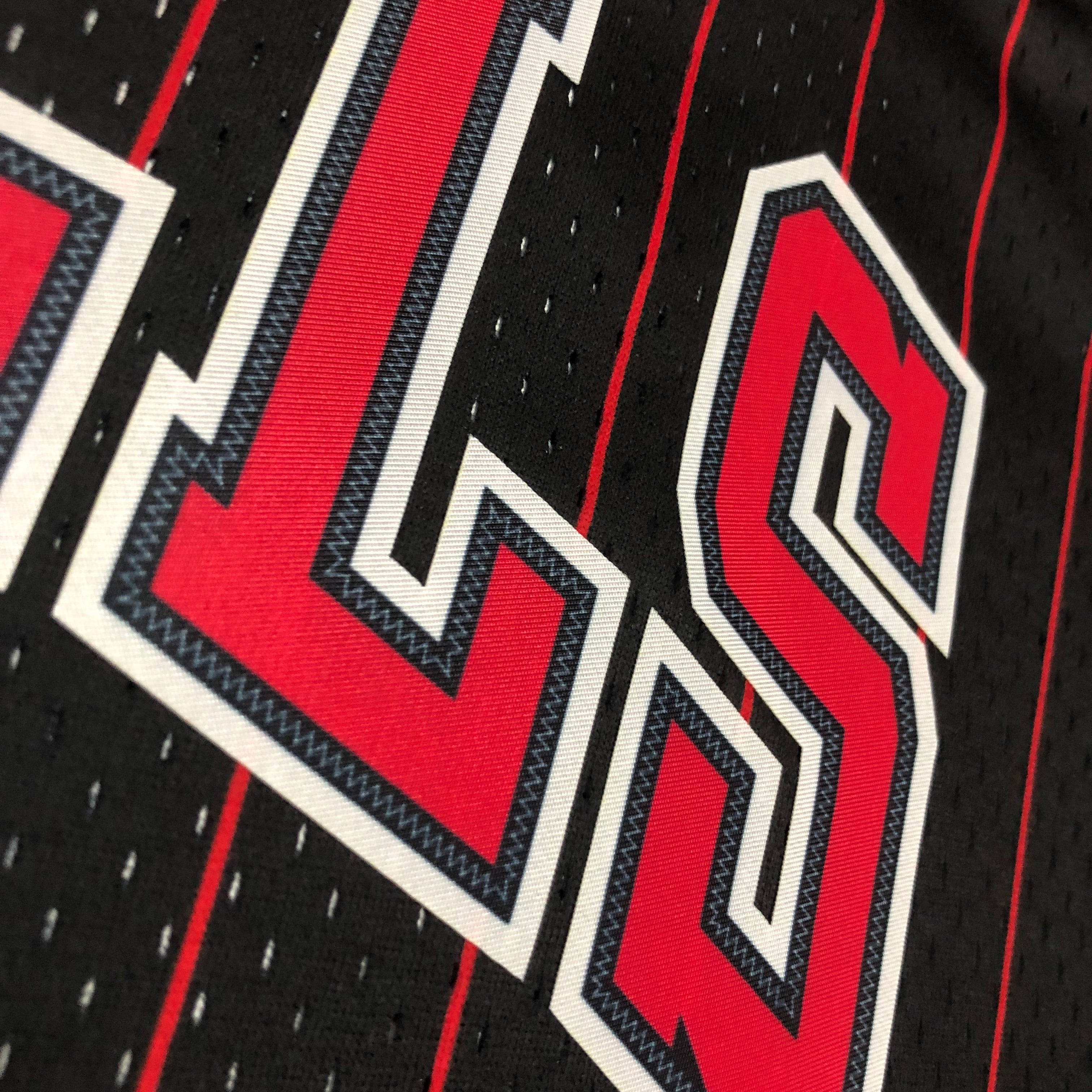 1995-96 Chicago Bulls (Dennis Rodman) Black Striped Classics Jersey