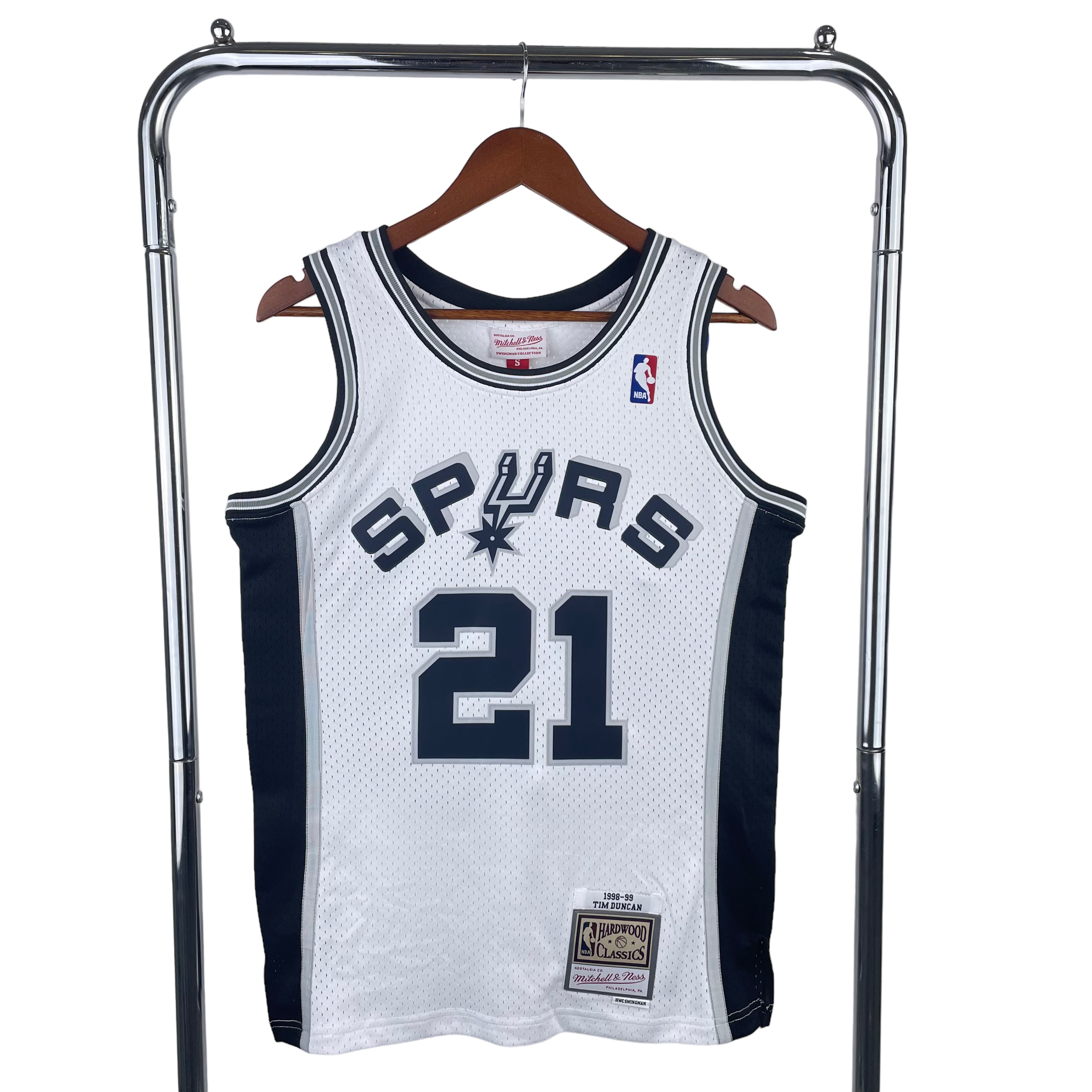 1998-99 San Antonio Spurs (Tim Duncan) White Classics Jersey