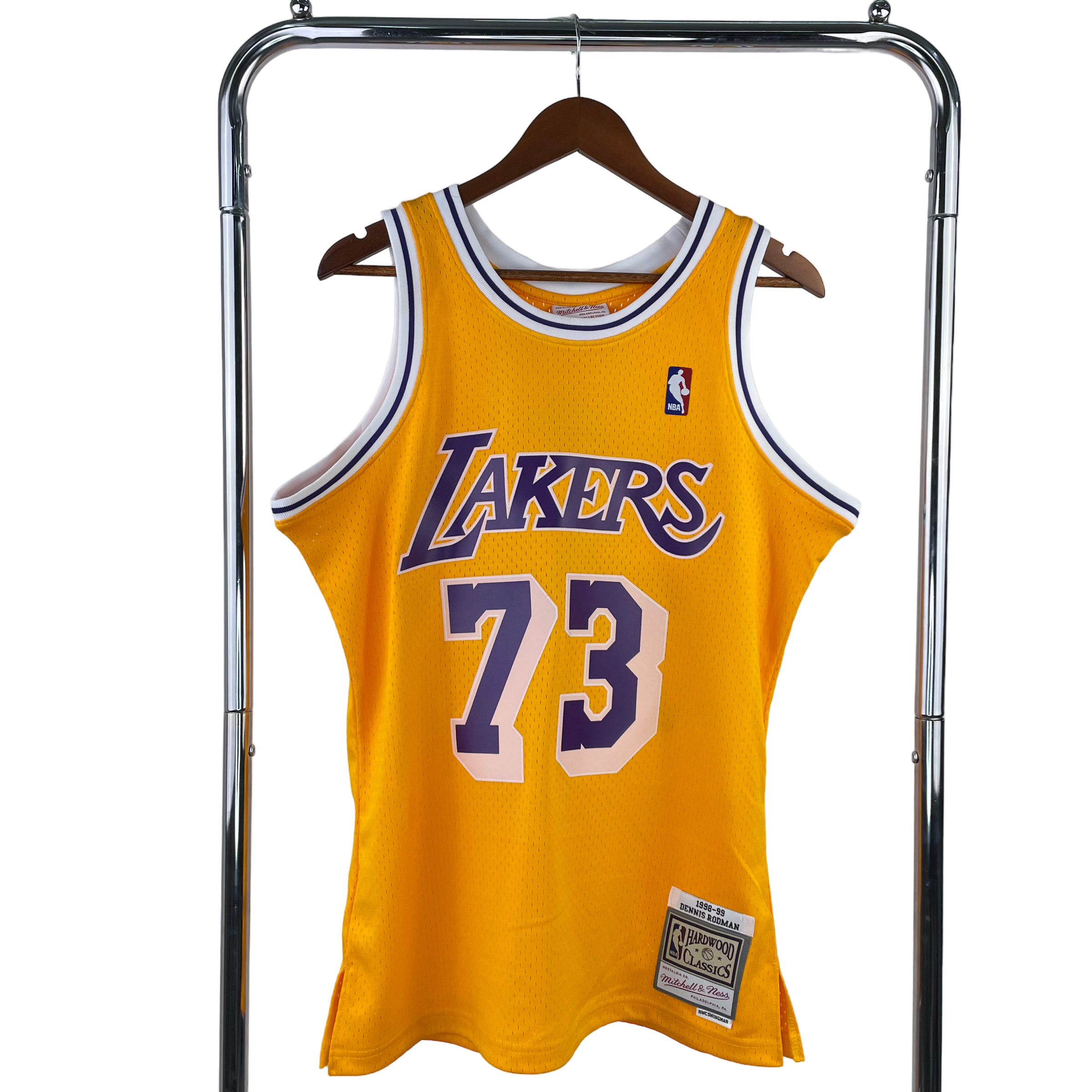 1998-99 Los Angeles Lakers (Dennis Rodman) Yellow Classics Jersey